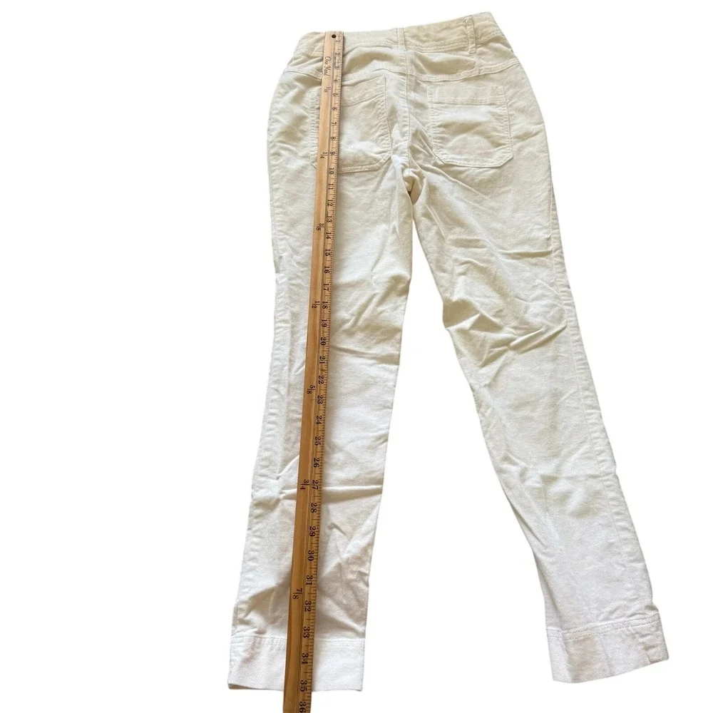 Free People Skinny Button Fly Corduroy Coastal Old Money‎ White Women Pants